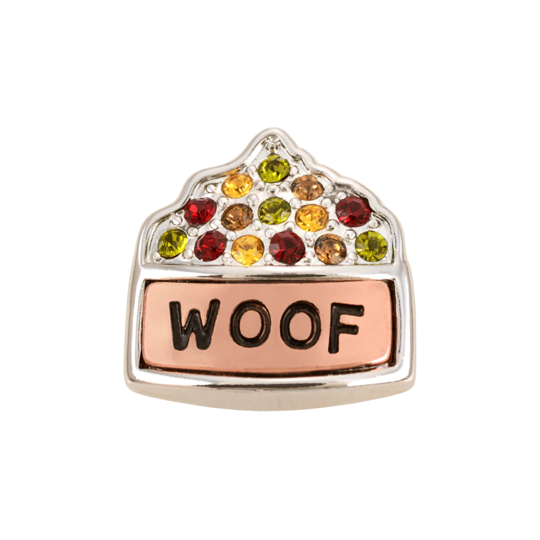 Rose Gold Woof Dog Bowl Charm