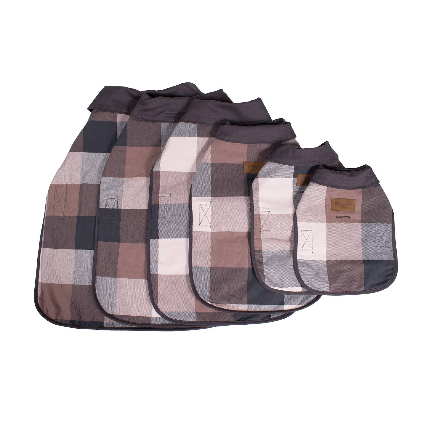 A classic adjustable dog coat featuring a bold Block Plaid pattern in rich colors of red, navy, and green. The coat is made of soft, durable fabric for warmth and comfort, with adjustable straps for a secure and custom fit. The stylish plaid design combines timeless style with practicality, perfect for keeping your pet cozy and fashionable during colder months.