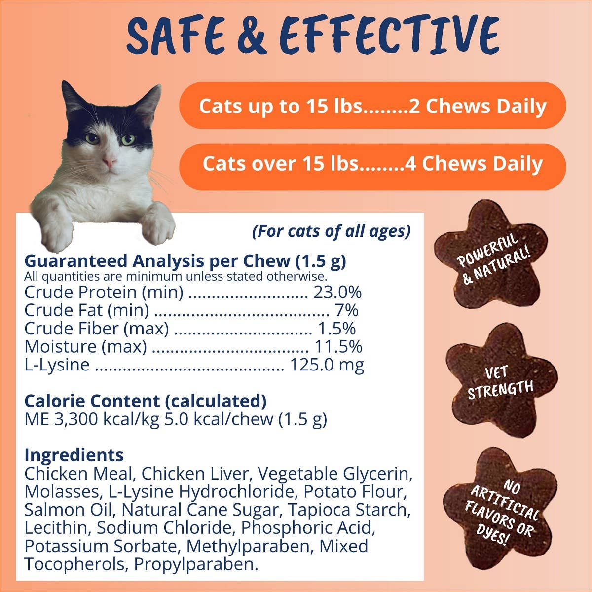Package of Under the Weather Salmon flavored L-Lysine soft chews for cat immune support on a white background.