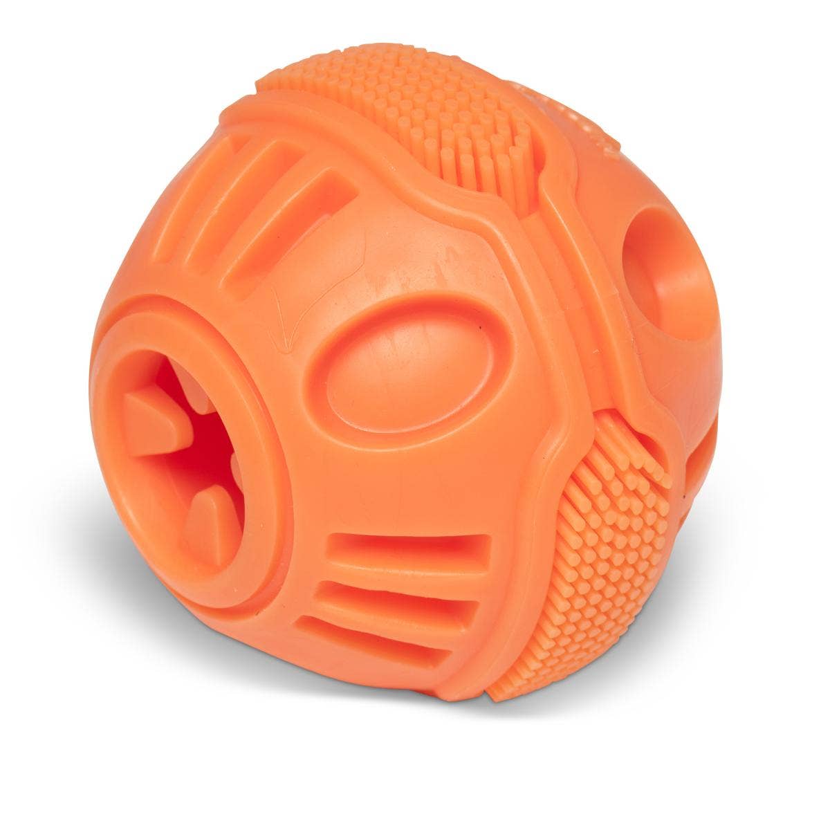 Totally Pooched Stuff'n Brush Ball, 3", Orange