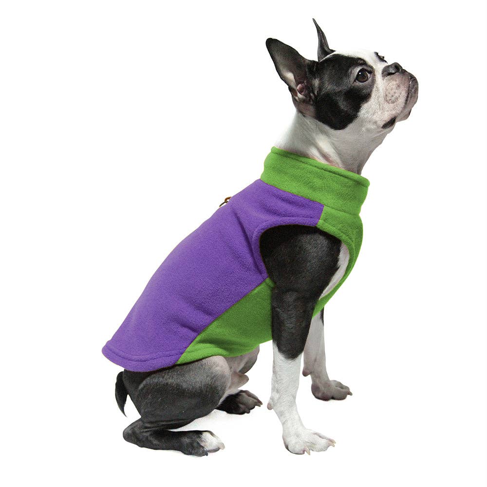 Gooby Fleece Half Stretch for Dogs featuring a cozy, stretchy design that provides warmth and comfort, perfect for active dogs in colder weather.