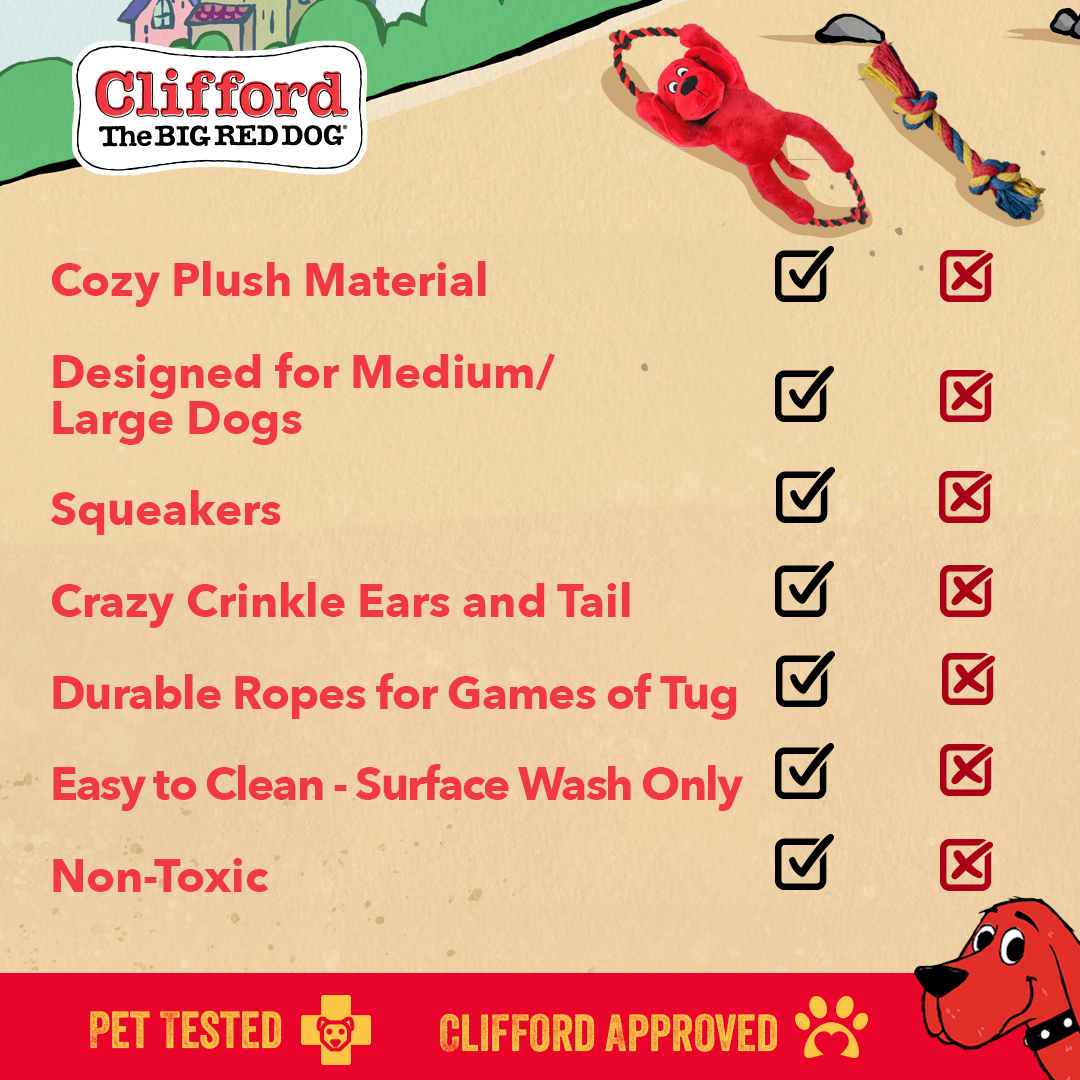 Clifford® Busy Body Rope 16", M/L Plush Dog Toy