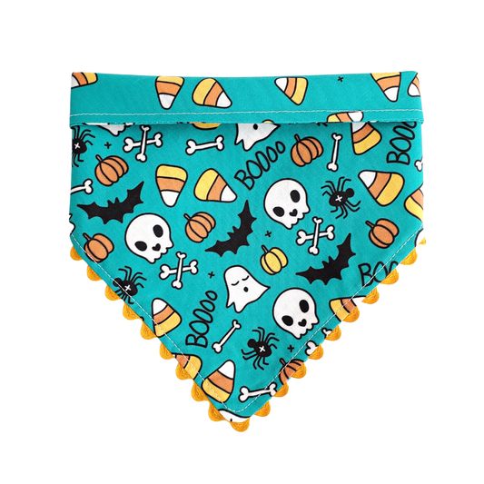 Teal Halloween - Reversible Dog Collar Bandana