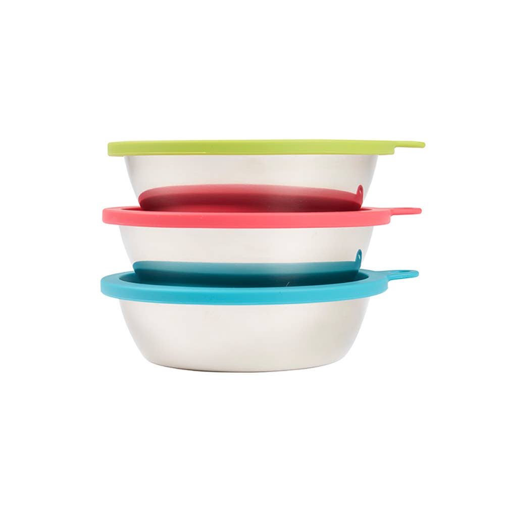 Messy Mutts Bowl & Lids (3 Colors) Large 6pc Box Set