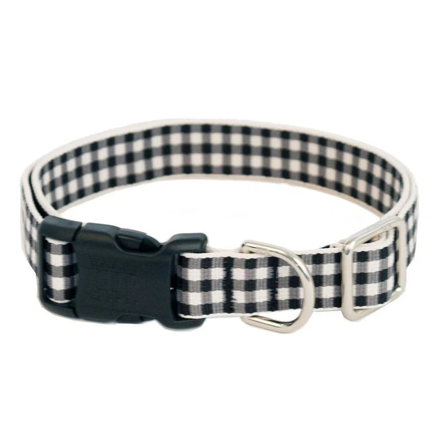 Gingham Dog Collar -Black