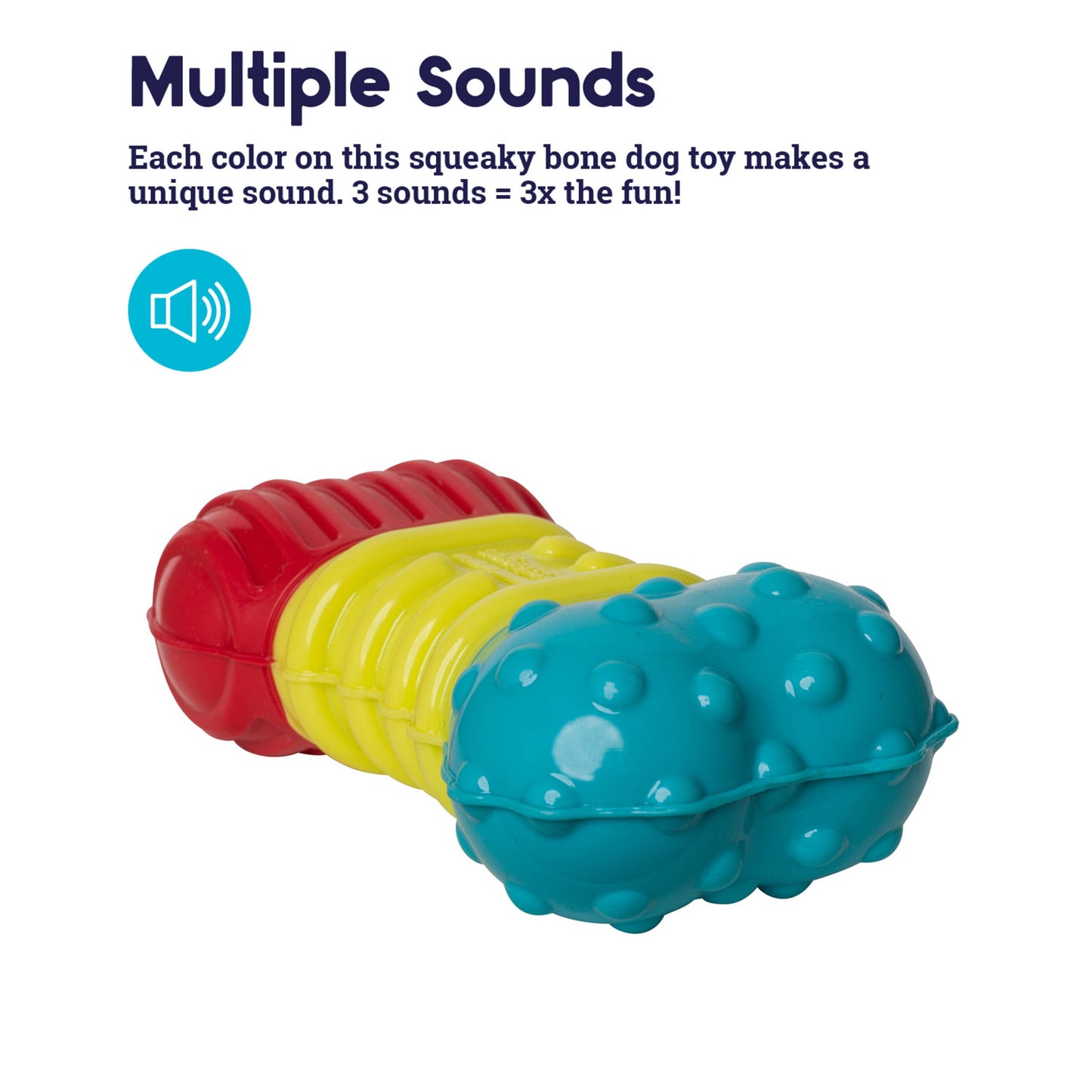 Petstages Multi-Squeak Bone Dog Chew Toy, Multicolor