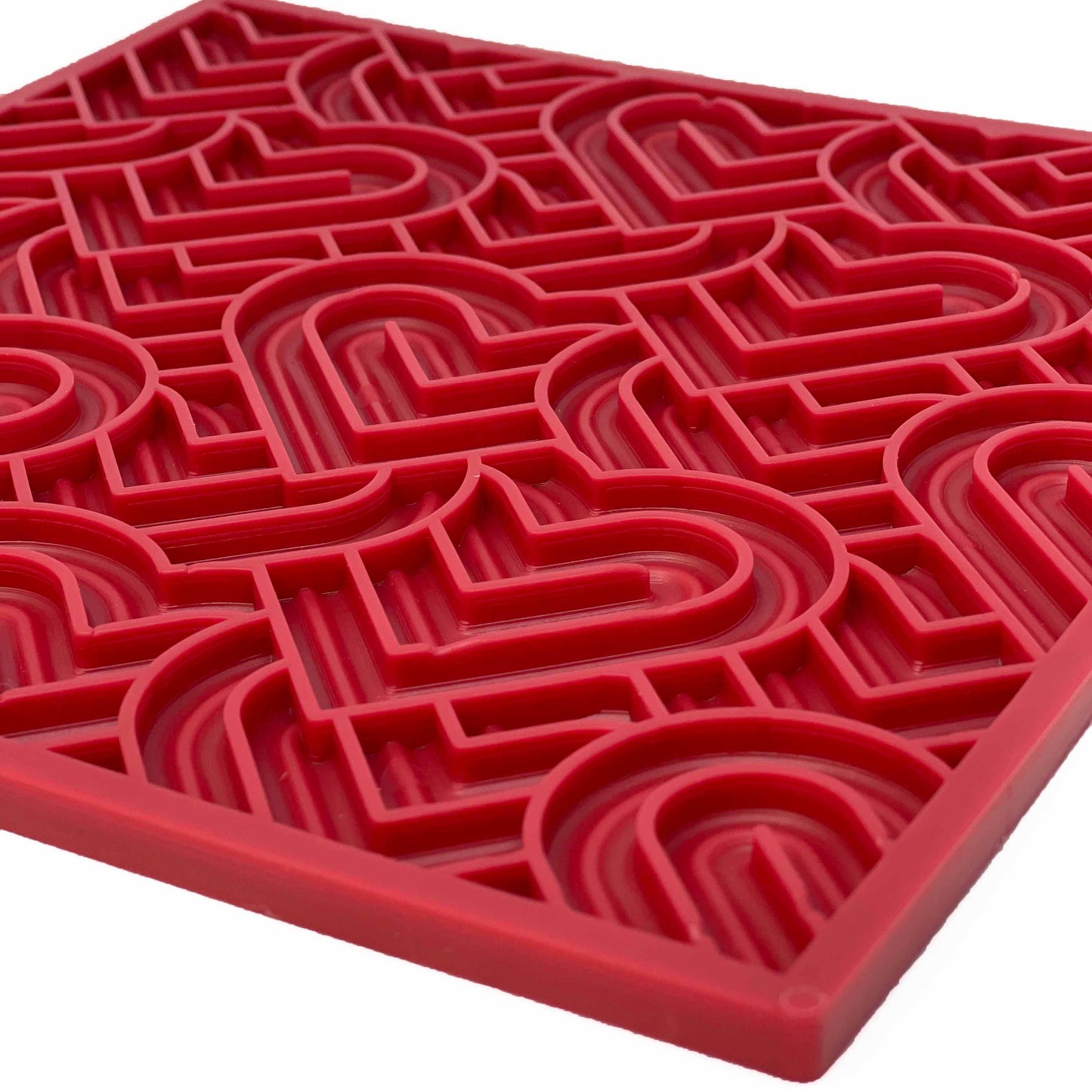 Heart Design "Love" Emat Enrichment Lick Mat - Red - Small: Large