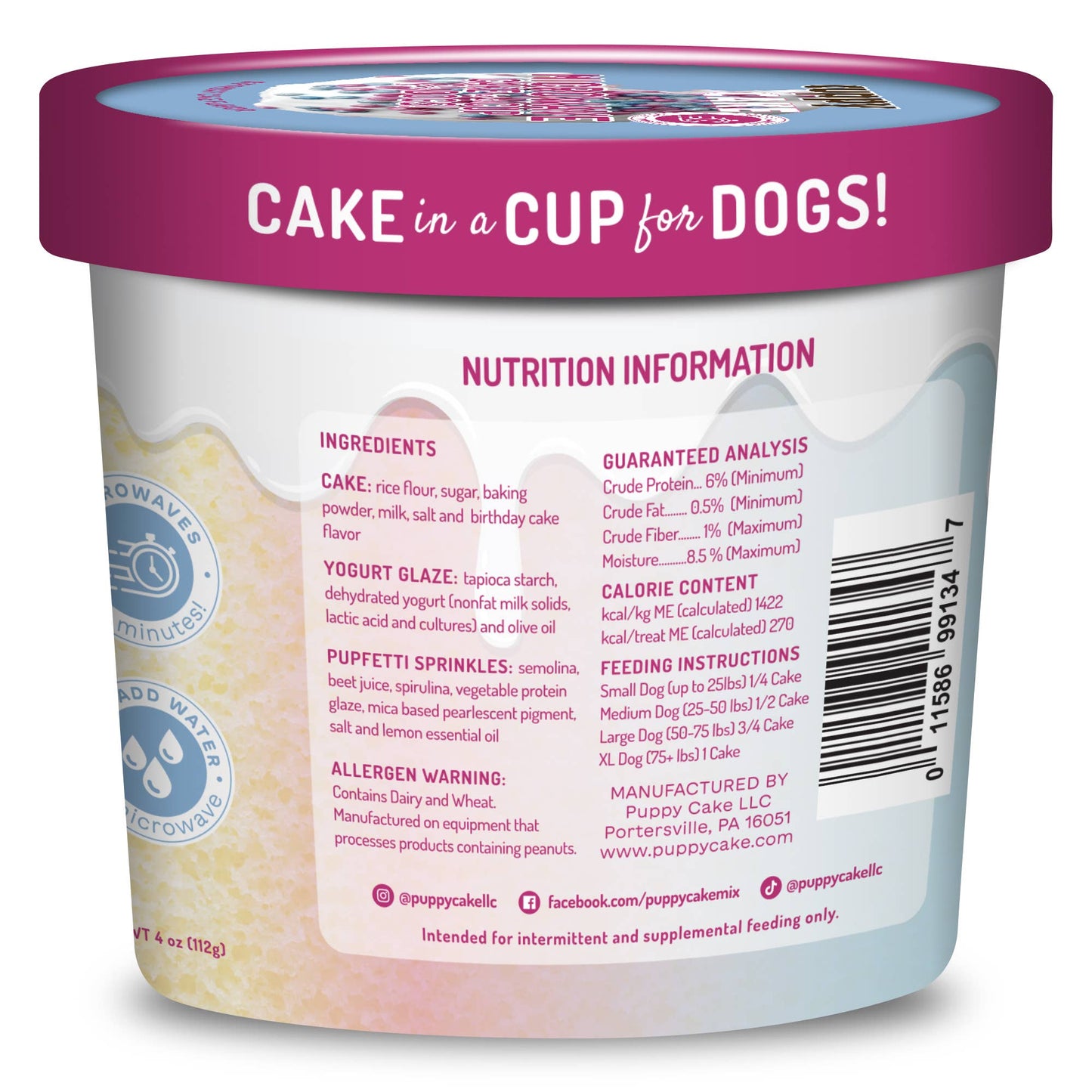 Cuppy Cake - Microwave Cake in A Cup - Birthday Cake Flavor