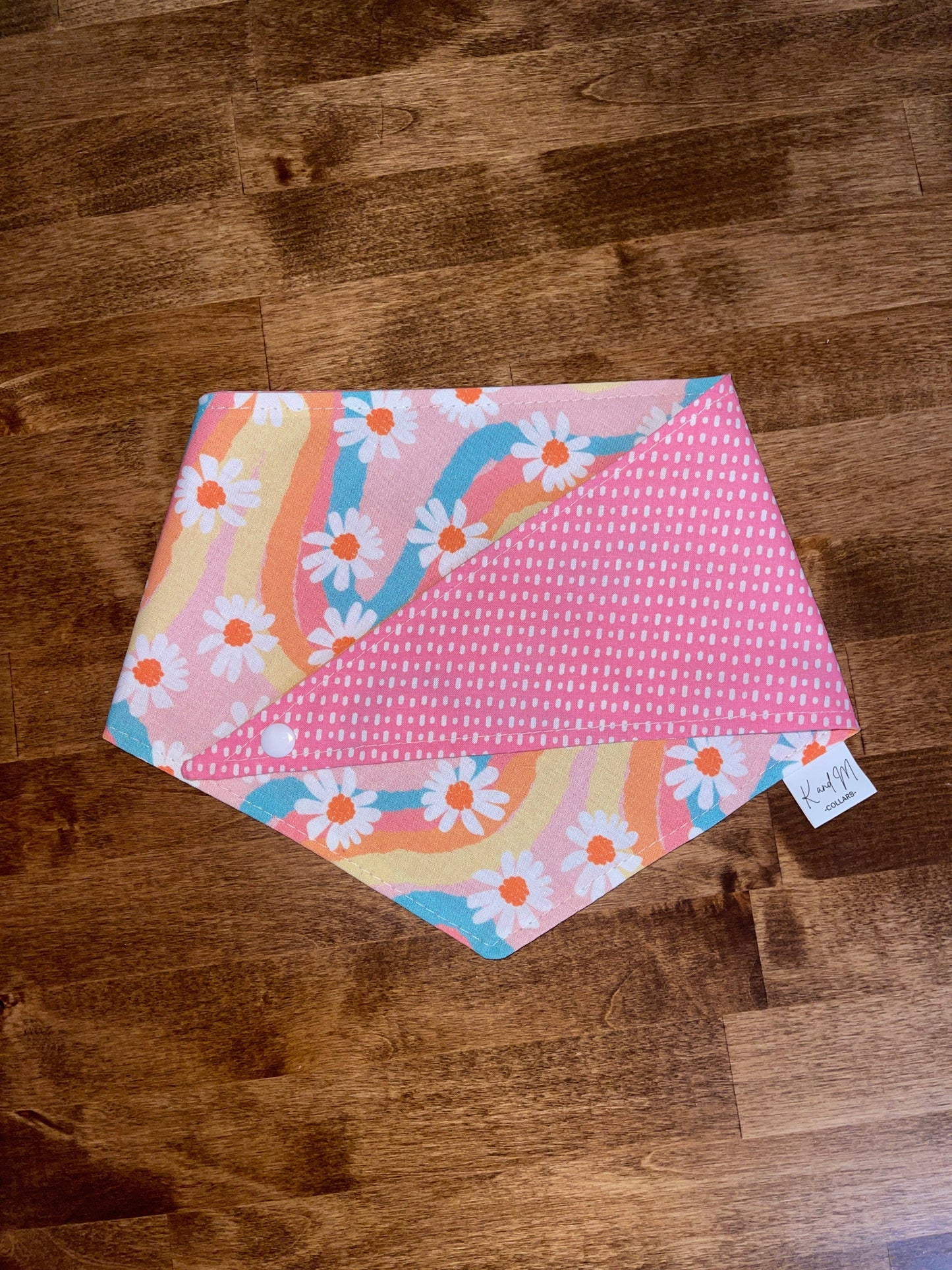 Groovy Daisies Reversible Dog Bandana