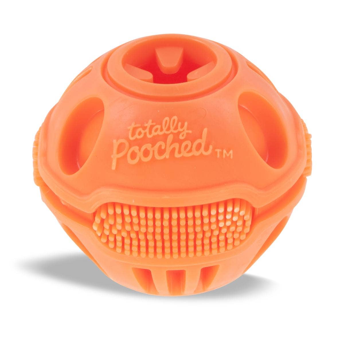 Totally Pooched Stuff'n Brush Ball, 3", Orange