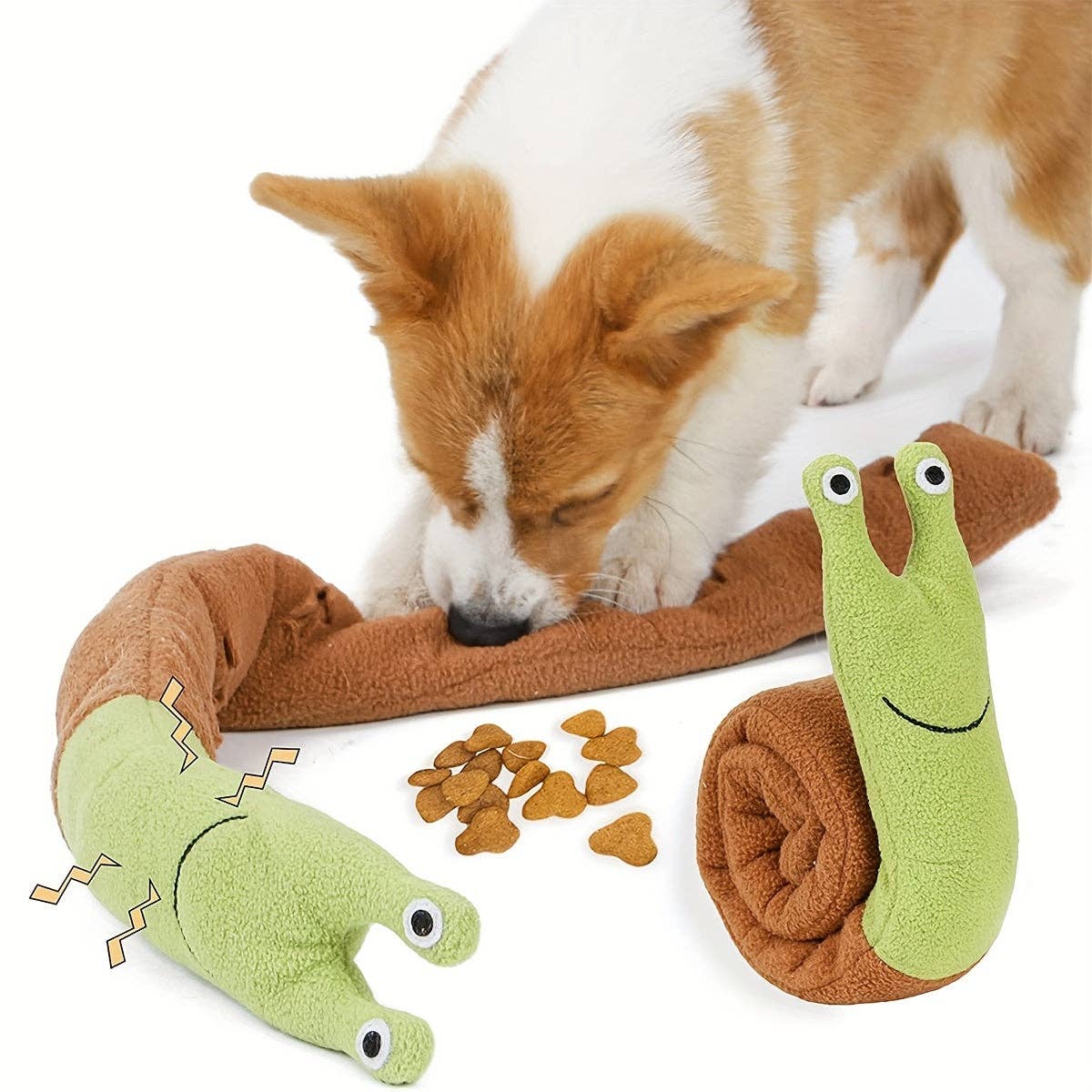 Interactive Snail Dog Toy - Plush Puzzle Treat Dispenser and Slow Feeder for Snuffle and Play