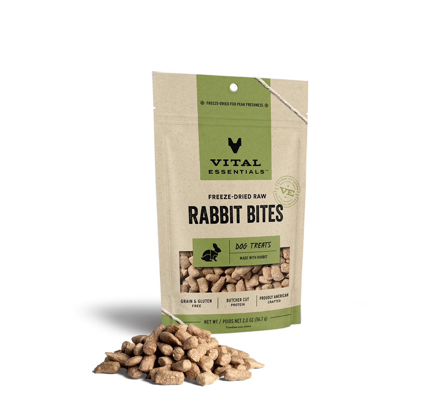 Vital Essentials Freeze-Dried Rabbit Bites-2.5oz