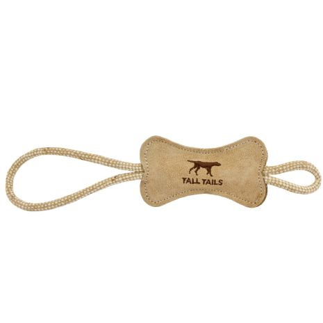 Tall Tails Natural Leather Wool Tug Toy