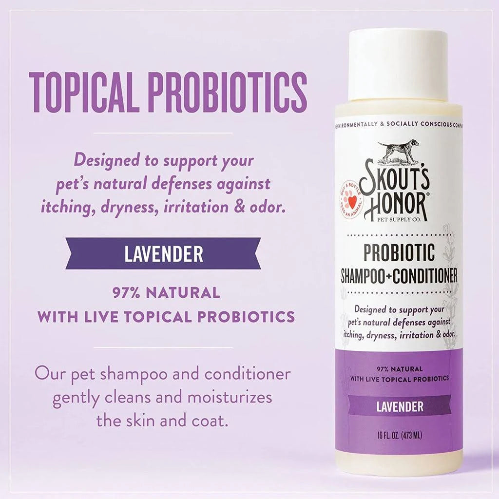 Skout's Honor Probiotic Shampoo/Conditioner-Lavender -16oz