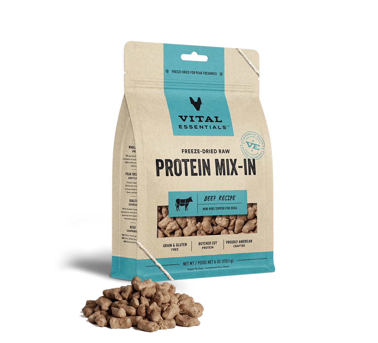 Vital Essentials Freeze Dried Beef Protein Mix In -6oz