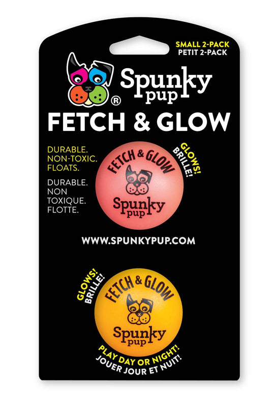 Spunky Pup - Fetch & Glow Ball Small 2-pack