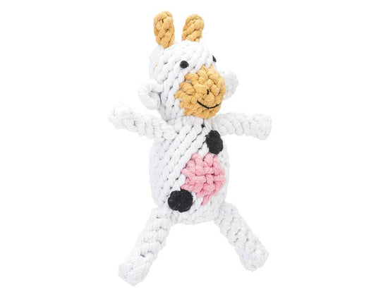 6" Small Cow Rope Dog Toy