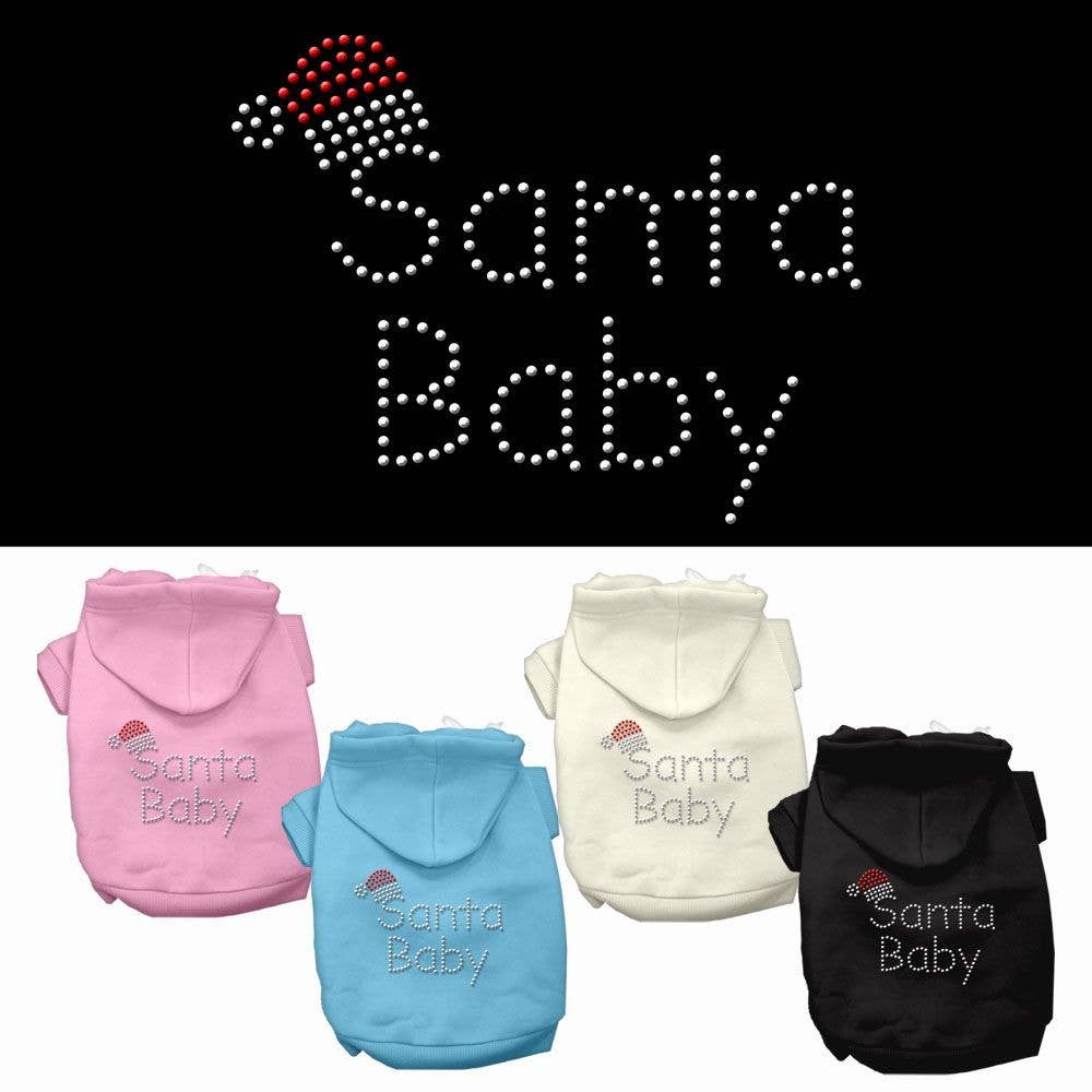 Black Santa Baby Rhinestone Hoodies-SM