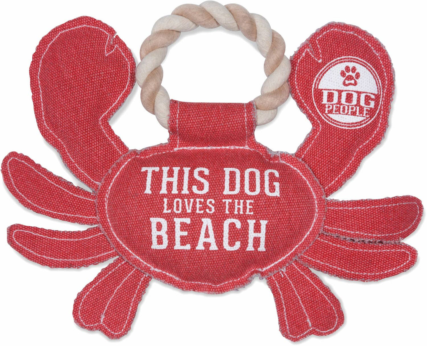 Beach Dog - 10.75" x 8" Canvas Dog Toy on Rope
