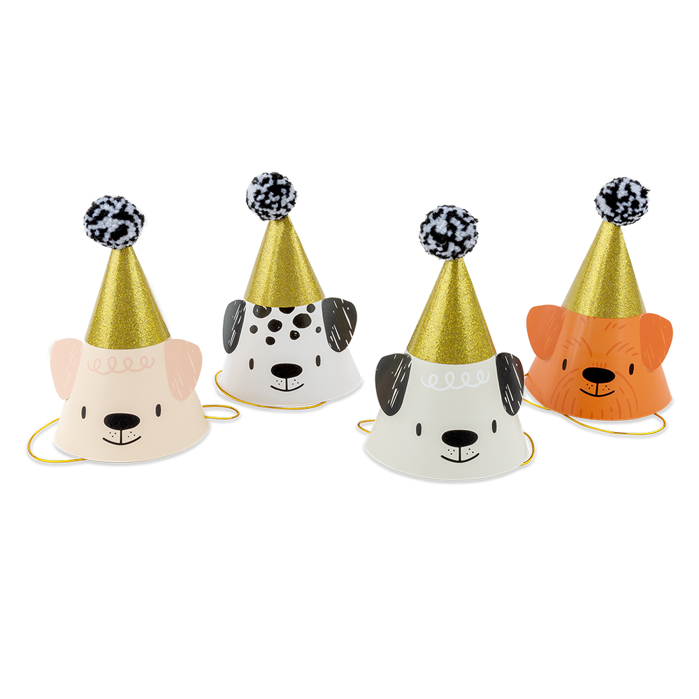 Bow Wow Party Hats - 8 Pk.