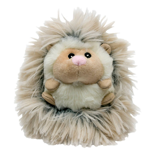 Real Feel Fluffy Baby Hedgehog with Squeaker Dog Toy - 5"