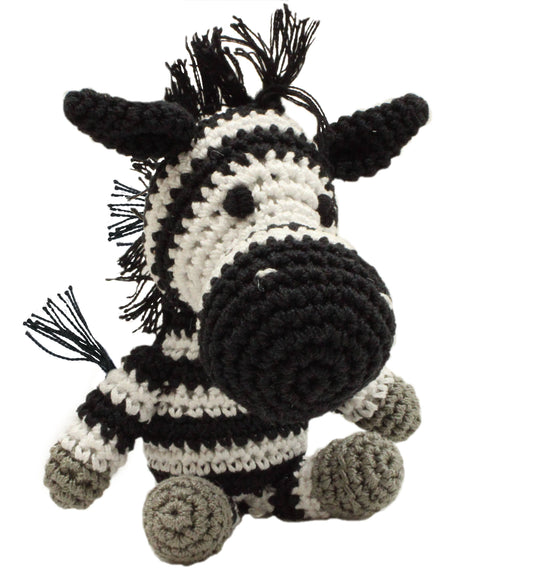 Knit Zebra Dog Toy