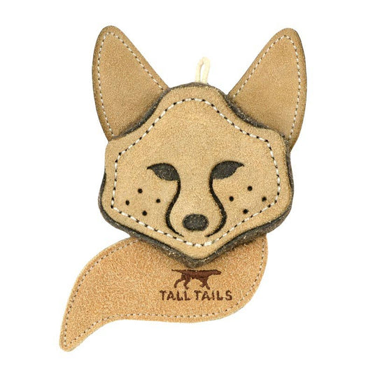 Tall Tails Natural Leather & Wool Fox Toy - 4"