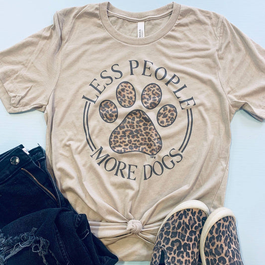 Less People More Dogs Tee Top Shirt