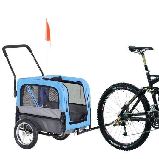 2-in-1, 3 Wheel Pet Jogging Stroller Bike Trailer