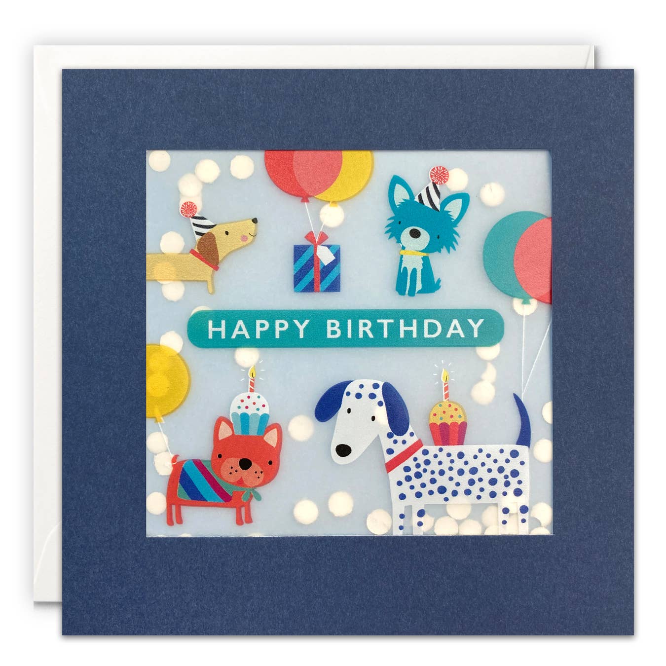Dogs and Balloons Paper Shakies Card