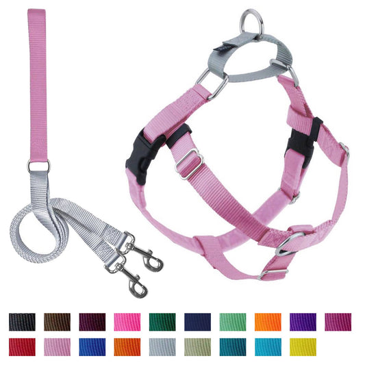 Rose Pink Freedom No-Pull Dog Harness with Leash