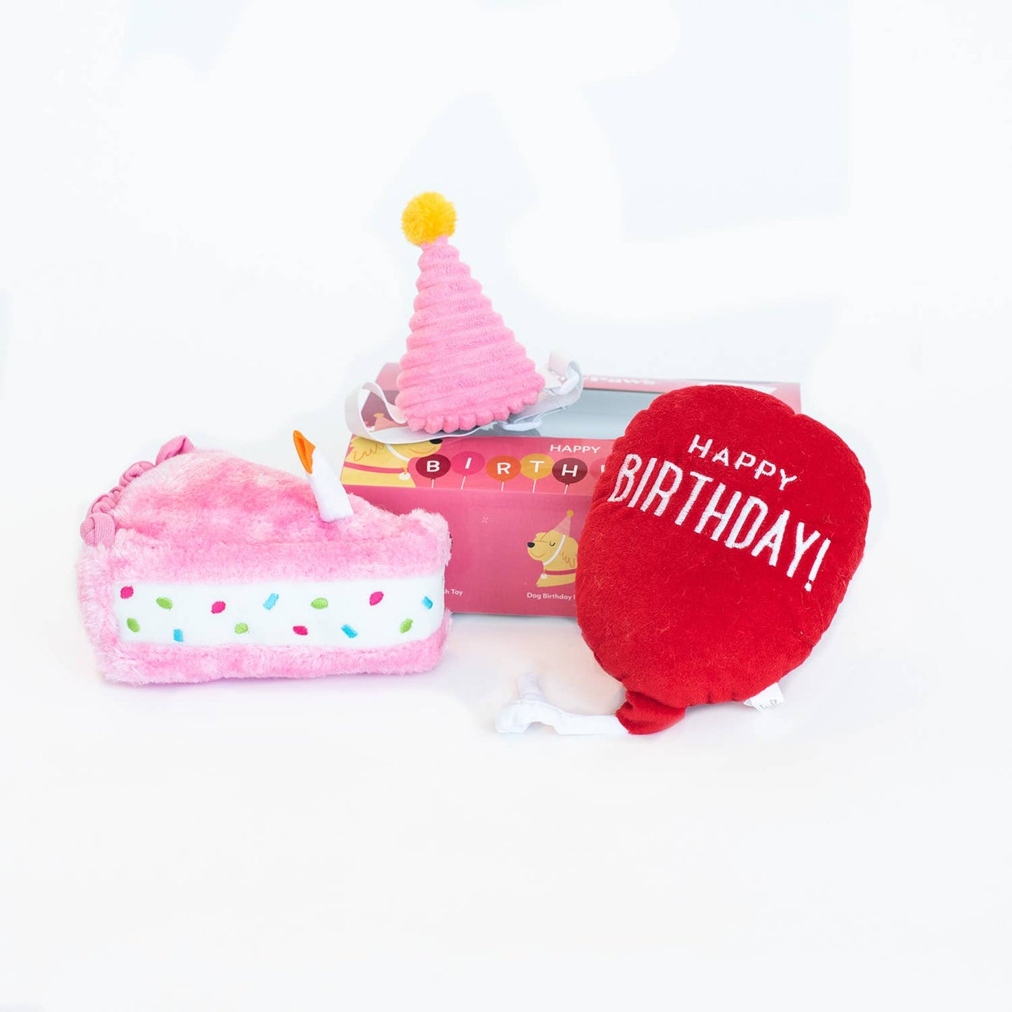 ZippyPaws Birthday Box Pink 3pc