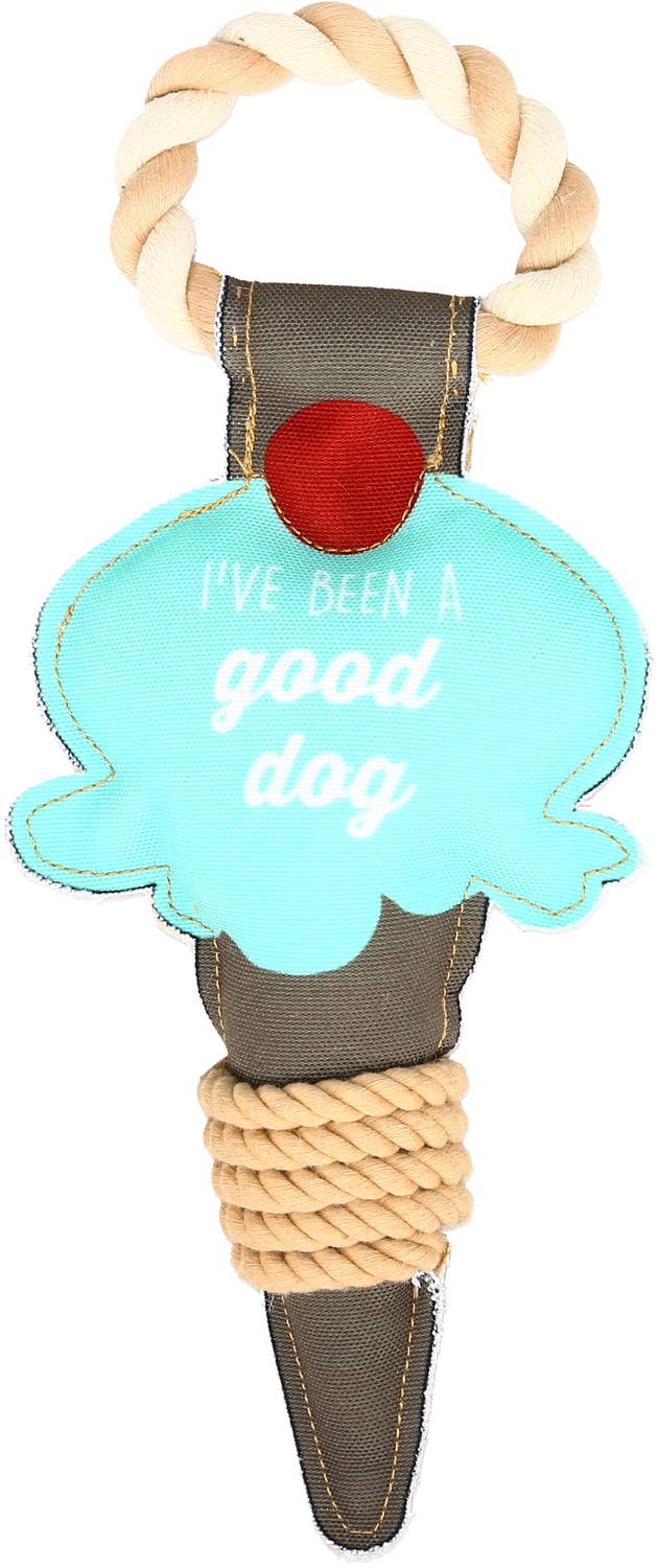 Good Dog - 13" Canvas Dog Toy on Rope