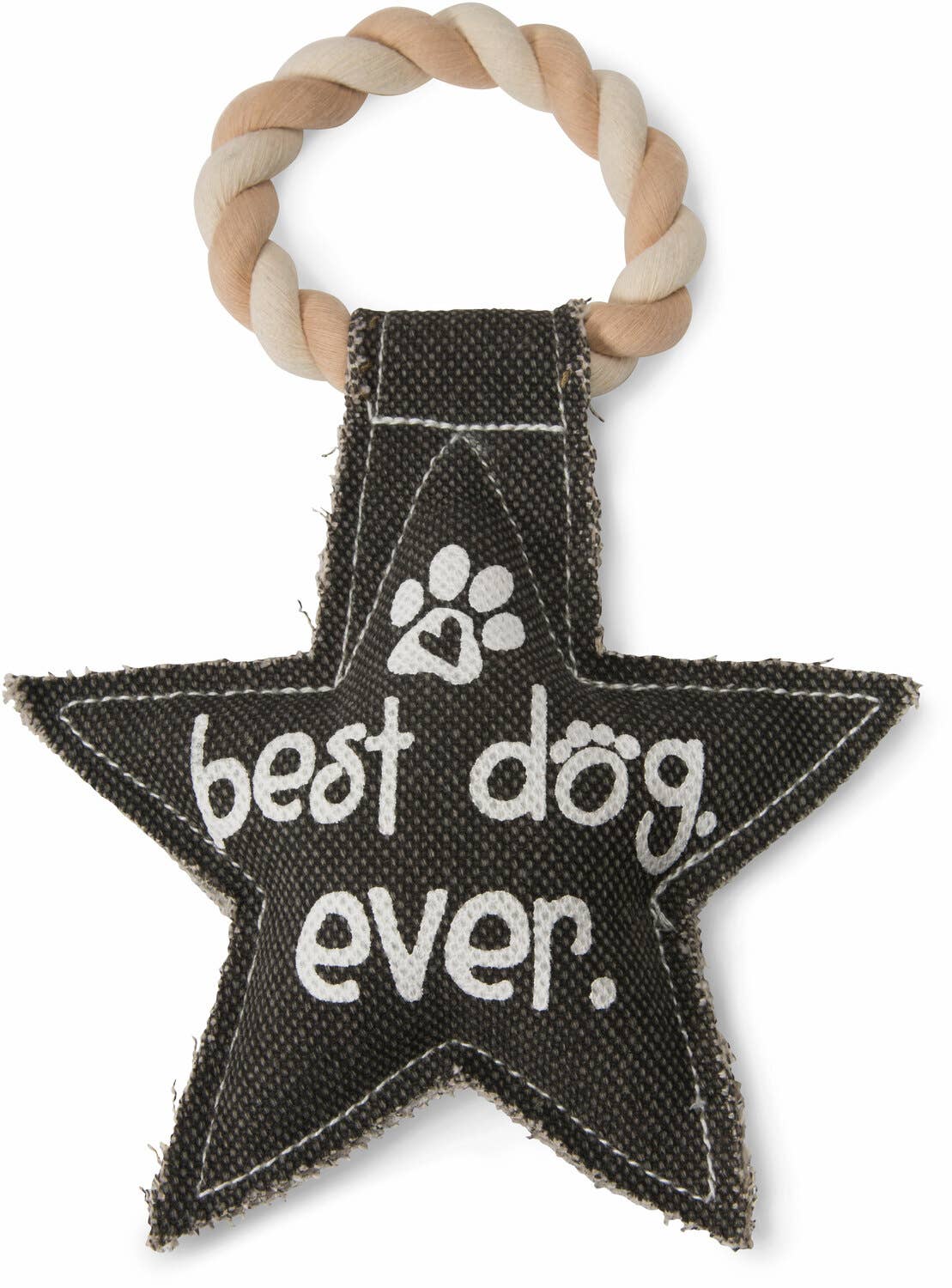 Best Dog Ever Star Shaped Sturdy Canvas Tug of War Dog Toy