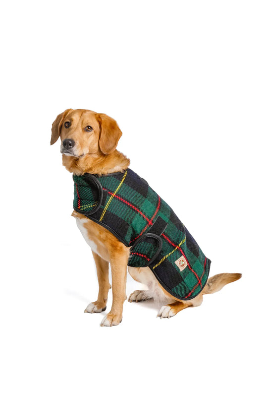 Navy Tartan Blanket Coat