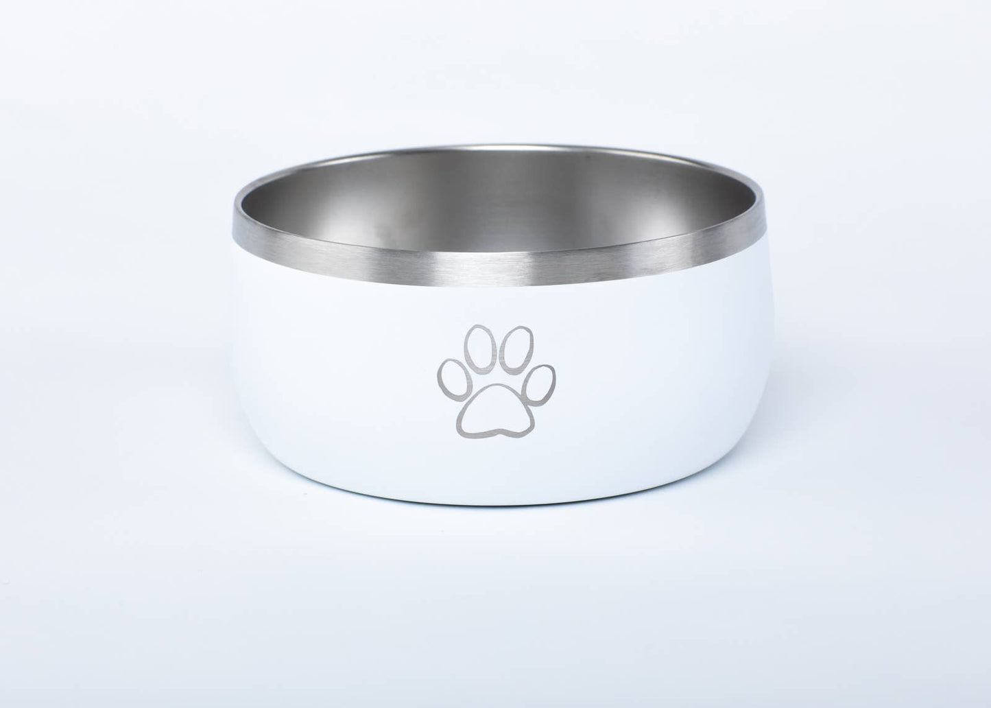 White Stainless Steel Dog Bowl