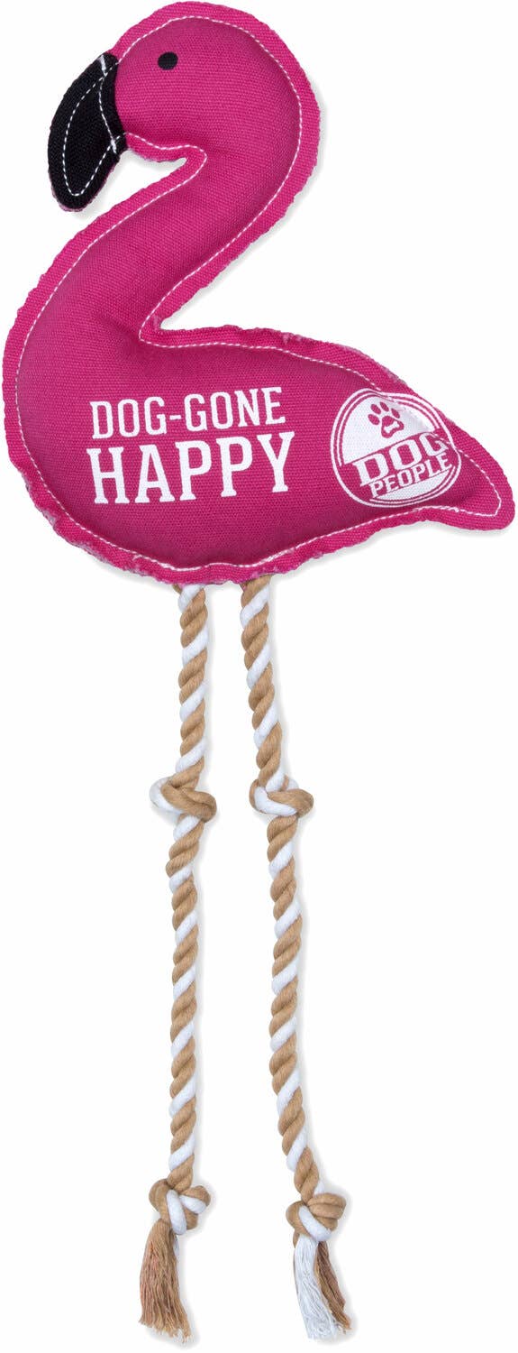 Happy - 14.75" Canvas Dog Toy on Rope