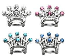 Clear Slider Crystal Crown Charm