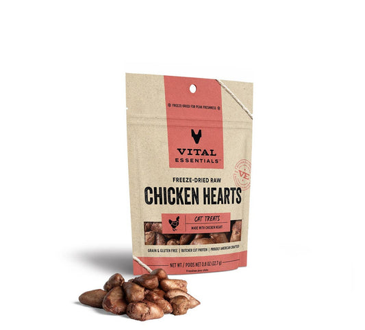 Vital Essentials Chicken Hearts FD Cat Treats 0.8 oz
