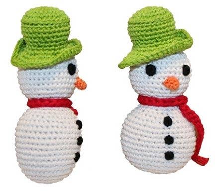 Knit Snowman Dog Toy