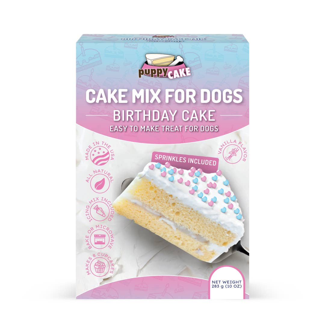 Puppy Cake Mixes with Icing: Birthday Cake with Pupfetti Sprinkles