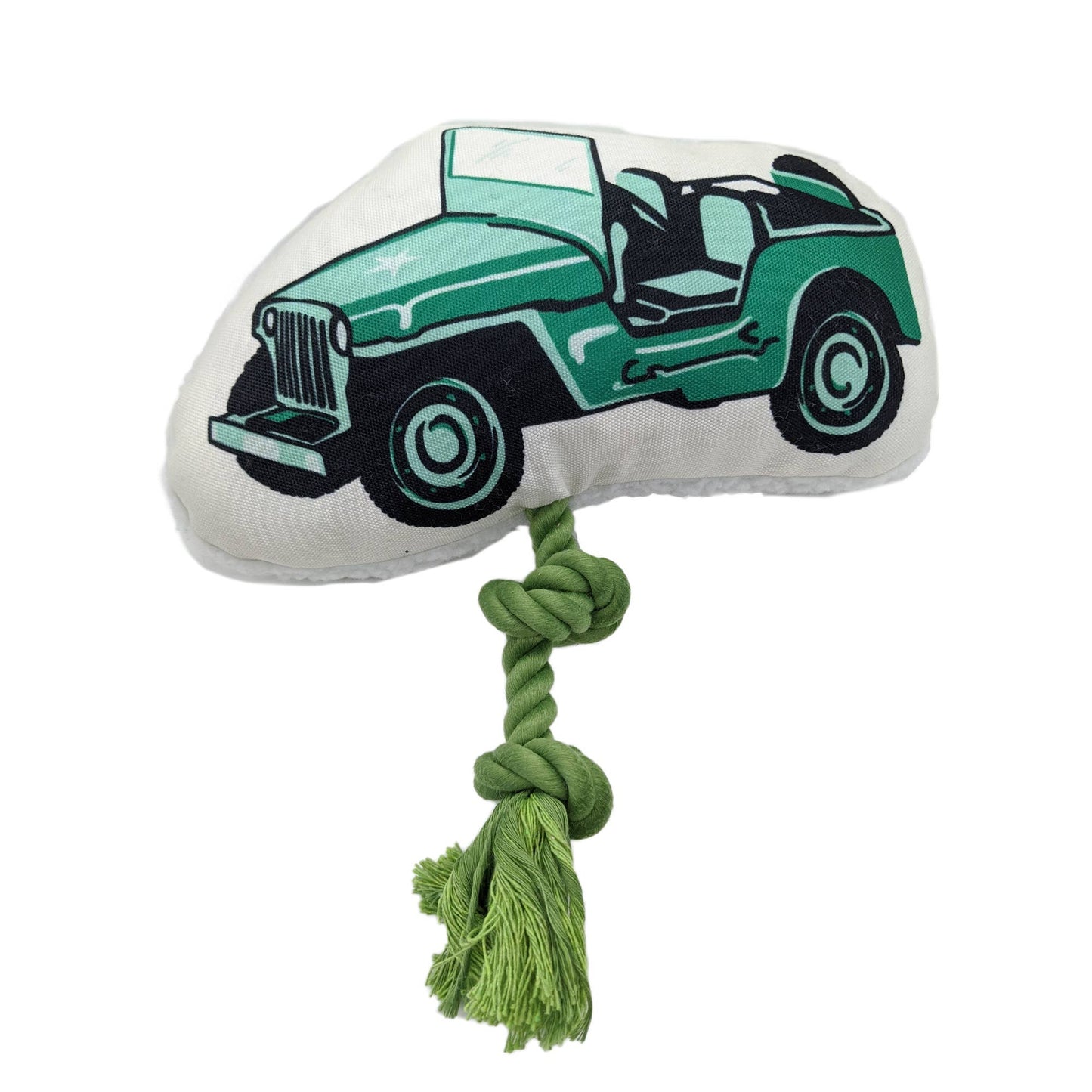 Retro Army Jeep Plush Dog and Puppy Toy