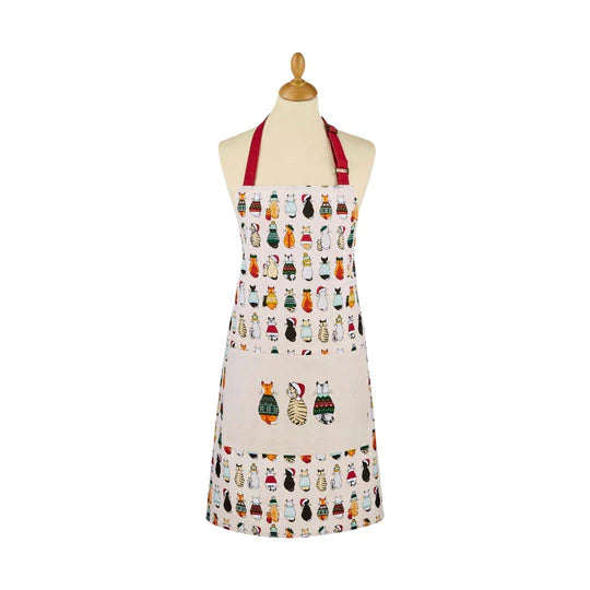 Christmas Cats In Waiting Apron