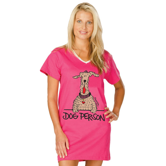 Dog Person , Pink, Nightshirt in a Bag-S/M