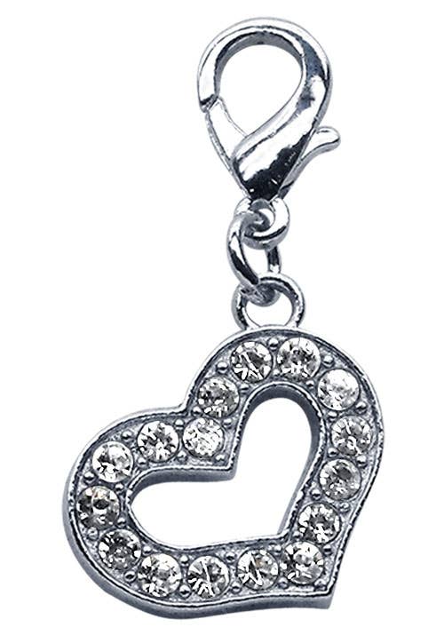 Clear Lobster Claw Heart Charm