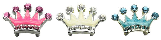 Pink Slider Enamel Crown Charm-10mm