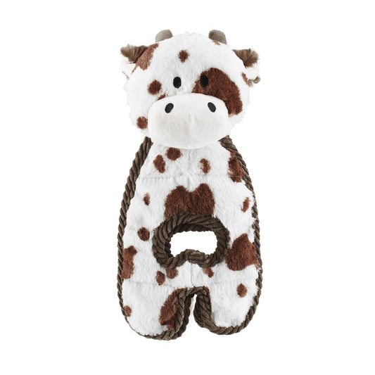 Outward Hound Cuddle Tugs Cow Plush Squeaky Dog Toy