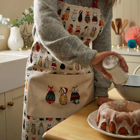 Christmas Cats In Waiting Apron