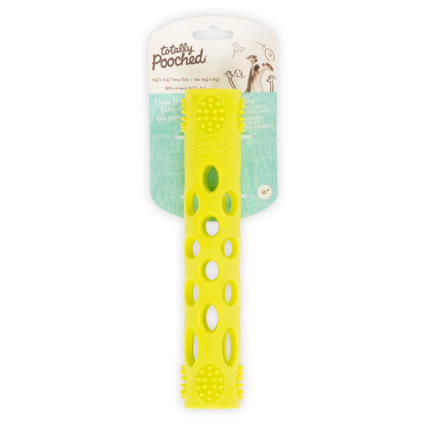 Totally Pooched Huff'n Puff Stick Rubber 10 x 2" Green