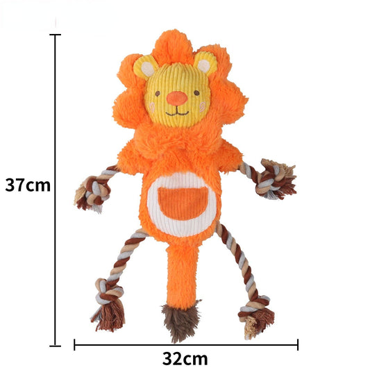 Lion Dog Chew Toy with Treat Pocket: Orange Lion